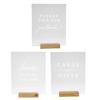 Hanna Roberts Set of 3 Wedding Reception, Ceremony, Party, Table Decoration Signs with Holder | Favors Please Take One | Please Sign Our Guestbook | Cards and Gifts (Frosted, Light Brown) view 1