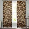 TocaHome 2 Piece Semi Sheer Window Curtains Leopard Print Skin Pattern of a Wild Safari Animal Rod Pocket Curtain Panels for Bedroom/Living Room/Kitchen 52 Wide by 63 Long Inch view 2