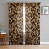 TocaHome 2 Piece Semi Sheer Window Curtains Leopard Print Skin Pattern of a Wild Safari Animal Rod Pocket Curtain Panels for Bedroom/Living Room/Kitchen 52 Wide by 63 Long Inch view 3