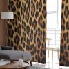 TocaHome 2 Piece Semi Sheer Window Curtains Leopard Print Skin Pattern of a Wild Safari Animal Rod Pocket Curtain Panels for Bedroom/Living Room/Kitchen 52 Wide by 63 Long Inch view 4