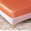 CFYCYHDZHT Comfy Sheets Satin Solid Color Deep Pocket Fitted Sheet, Bedroom Hotel Homestay Single Double King Size Mattress Protector Brown 137cm191cm+25cm view 4