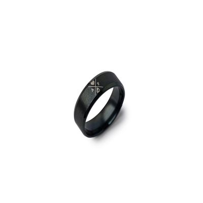 STOIC STORE UK Amor Fati Ring - Stoicism Ring Black Stainless Steel - Amor Fati/Stoic/Marcus Aurelius (Size: US 7)