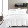 3 Piece White Edge Ruffle Frilled Duvet Cover Set (Duvet Cover + 2 Pillowcases) Queen 88'' x 88'' Button Closure Corner Ties view 2