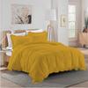 3 Piece Mustard Yellow Edge Ruffle Frilled Duvet Cover Set (Duvet Cover + 2 Pillowcases) California King 92'' x 104'' Button Closure Corner Ties view 1