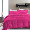3 Piece Hot Pink Edge Ruffle Frilled Duvet Cover Set (Duvet Cover + 2 Pillowcases) King 90'' x 102'' Button Closure Corner Ties view 2