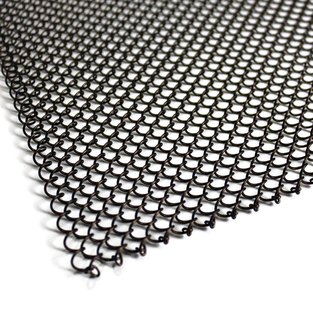 Midwest Hearth Fireplace Screen Mesh Curtain 31" High (Made in USA) Two 24" Wide Panels (Antique Bronze)
