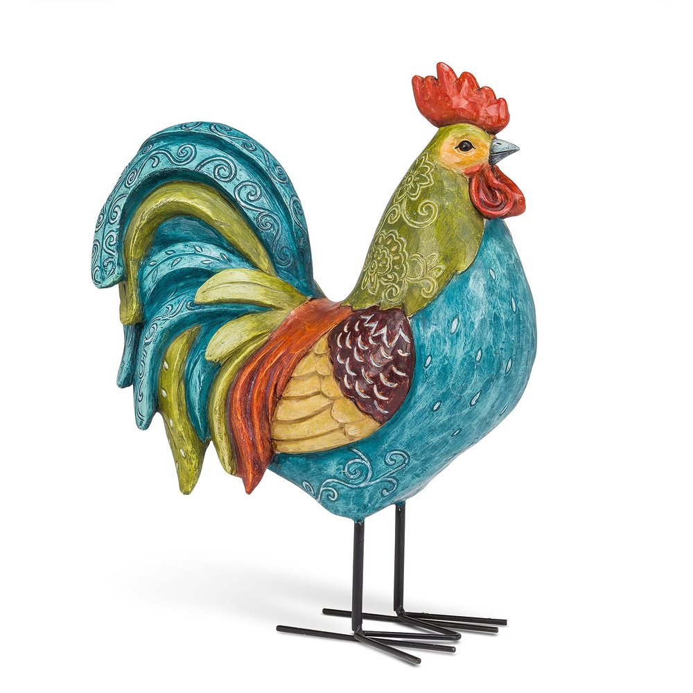 Abbott Collection 27-GALLO-220 Large Tall Colorful Rooster, Multi, 13.5"H