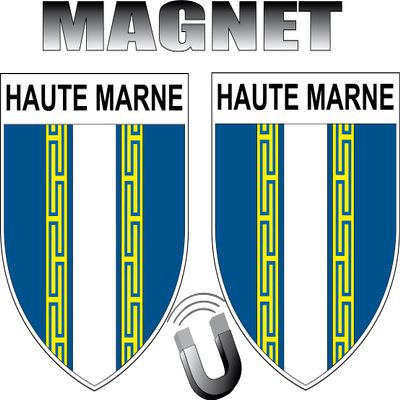2 x High Marne Coat of Arms Shape Fridge Magnet High Department Brown 2 x Magnetic Patches 4 x 5 cm