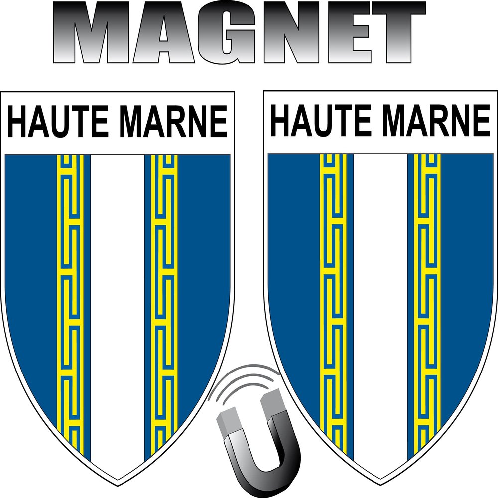 2 x High Marne Coat of Arms Shape Fridge Magnet High Department Brown 2 x Magnetic Patches 4 x 5 cm