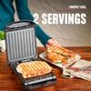 George Foreman Compact 2-Serving Electric Indoor Grill and Panini Press for 12 People, Classic Plates, Black view 2