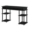 Convenience Concepts Designs2Go No Tools Desk Home Office Desk with Shelves, Corner Shelf Vanity Desk Computer Desk Nail Table for Nail Tech - 47.25" L x 15.75" W x 30" H, Black/Black view 1