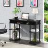 Convenience Concepts Designs2Go No Tools Desk Home Office Desk with Shelves, Corner Shelf Vanity Desk Computer Desk Nail Table for Nail Tech - 47.25" L x 15.75" W x 30" H, Black/Black view 2