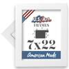 US Art 7x22 Chalk White Flat 1-Inch, Smooth Wrapped Finish Wood Composite Wall Decor Picture Poster Frame view 1