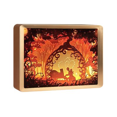 RSLIPIN Birthday Gift 3D Paper Carving Lamp Papercut Light Boxes Piano Paper Sculpture Night Light for Kids Friends Pianists LED Shadow Box for Christmas Home Decorations (Gold)