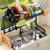ADBIU Fit Sink 24"- 35.6" L 2024 Over The Sink Drying Rack (Expandable Dimension) Snap-On Design 2 Tier Large Dish Rack Kitchen Count Organization and Storage view 1