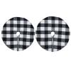 2 Pack Christmas Tree Skirt Decorations 15 Inch Mini Xmas Tree Skirt, Buffalo Plaid Tree Skirt for Family Christmas Party Holiday Decoration view 1