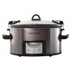 Crock Pot 7-qt Nonstick Ceramic Coating Cook & Carry Programmable Easy-Clean Slow Cooker Stainless Steel view 1