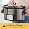 Crock Pot 7-qt Nonstick Ceramic Coating Cook & Carry Programmable Easy-Clean Slow Cooker Stainless Steel view 3