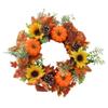 VOSAREA Wreath Plant Garland Hanging Thanksgiving Decorations Maple Leaves Pumpkin Garland Harvest Decoration Fake Flower Garland Hanging Party Decor Fake Garland Autumn Ornament Rattan view 1