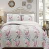 3-Piece Cotton Queen Quilt Bedding Set, Morning Glory Floral Lightweight Reversible Coverlet Bedspread for All Season view 2