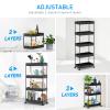 SPACEKEEPER 5-Tier Rolling Cart, Bathroom Storage Organizer Utility Cart, Mobile Shelving Unit Slide Out Shelves for Kitchen Living Room Laundry Room & Dressers, Black view 4
