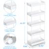 SPACEKEEPER 5-Tier Storage Cart Organizer Rolling Utility Cart, Mobile Shelving Unit Slide Out Storage Shelves for Kitchen Living Room Bathroom Laundry Room & Dressers, White view 2