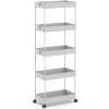 SPACEKEEPER 5-Tier Rolling Cart, Bathroom Storage Organizer Utility Cart, Mobile Shelving Unit Slide Out Shelves for Kitchen Living Room Laundry Room & Dressers,Gray view 1