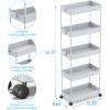 SPACEKEEPER 5-Tier Rolling Cart, Bathroom Storage Organizer Utility Cart, Mobile Shelving Unit Slide Out Shelves for Kitchen Living Room Laundry Room & Dressers,Gray view 3