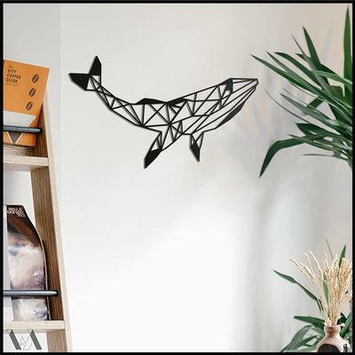 LaModaHome Whale 53x100 cm[20.8"x39.4" in] Metal Wall Art,Wall Decor, Living Room, Bedroom, Kitchen, Bathroom Interior Outdoor Decoration, Wall Hanging