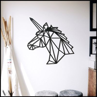 Unicorn 70x70 cm[27.5"x27.5" in] Metal Wall Art, Decor, Living Room, Bedroom, Kitchen, Bathroom Interior Outdoor Decoration by LaModaHome