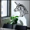 Unicorn 70x70 cm[27.5"x27.5" in] Metal Wall Art, Decor, Living Room, Bedroom, Kitchen, Bathroom Interior Outdoor Decoration by LaModaHome view 3