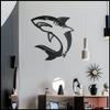 LaModaHome Shark 40x40 cm[15.7"x15.7" in] Metal Wall Art,Wall Decor, Living Room, Bedroom, Kitchen, Bathroom Interior Outdoor Decoration, Wall Hanging view 1