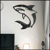 LaModaHome Shark 40x40 cm[15.7"x15.7" in] Metal Wall Art,Wall Decor, Living Room, Bedroom, Kitchen, Bathroom Interior Outdoor Decoration, Wall Hanging view 2