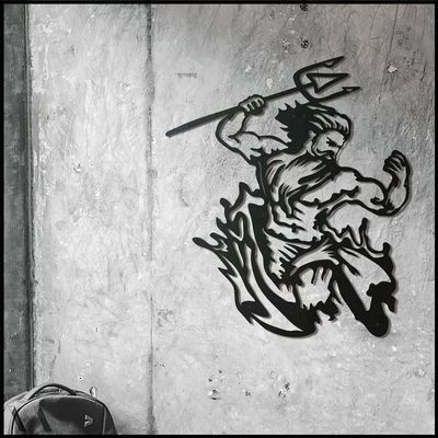 LaModaHome Poseidon 70x74 cm[27.5"x29.1" in] Metal Wall Art,Wall Decor, Living Room, Bedroom, Kitchen, Bathroom Interior Outdoor Decoration, Wall Hanging