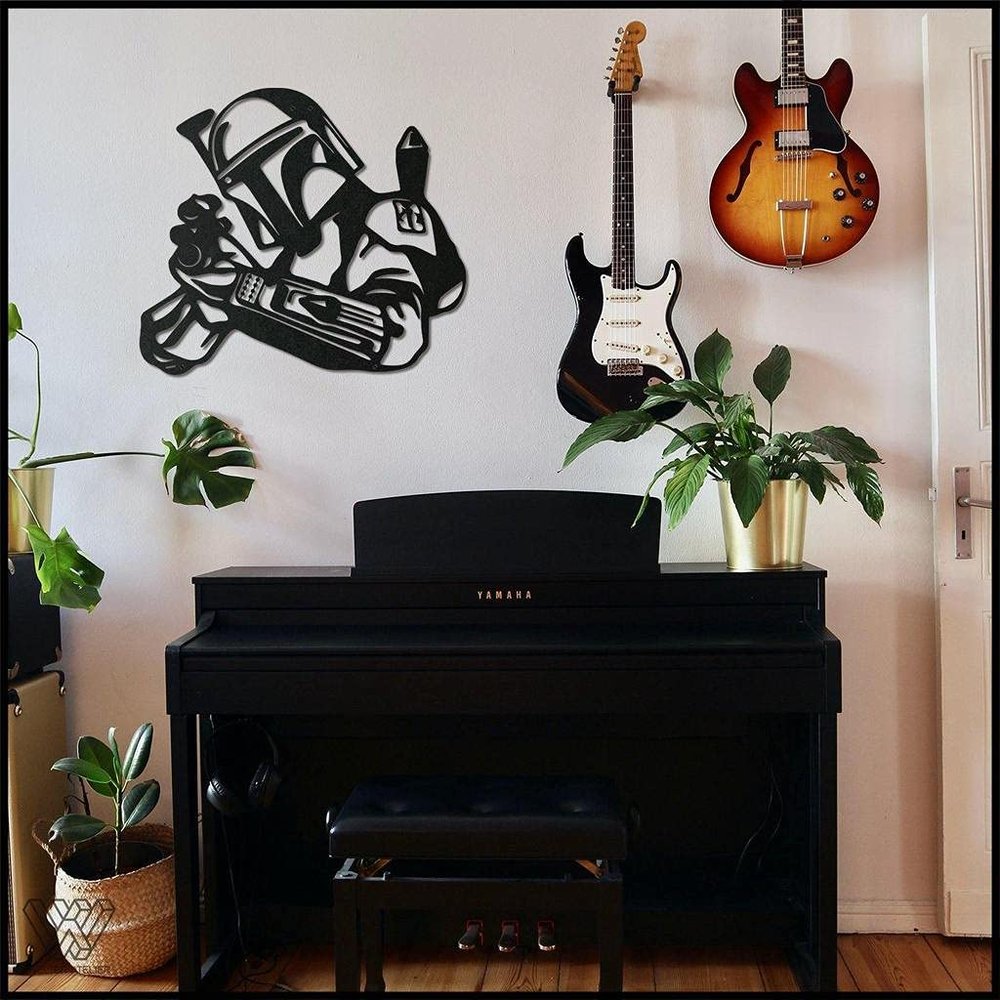 LaModaHome Boba Fett 70x78 cm[27.5"x30.7" in] Metal Wall Art,Wall Decor, Living Room, Bedroom, Kitchen, Bathroom Interior Outdoor Decoration, Wall Hanging