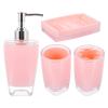 4-Piece White Bathroom Set Countertop Accessories Soap Dish Toothbrush Holder Bathing Supplies Elegant for Home Hotel view 1
