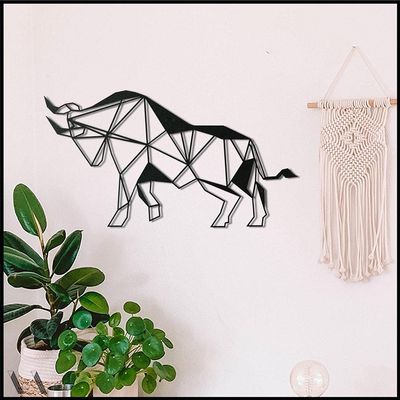 LaModaHome Bull 54x100 cm[21.2"x39.4" in] Metal Wall Art,Wall Decor, Living Room, Bedroom, Kitchen, Bathroom Interior Outdoor Decoration, Wall Hanging