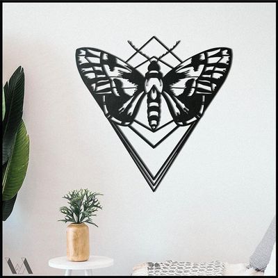 LaModaHome Butterfly 70x70 cm[27.5"x27.5" in] Metal Wall Art,Wall Decor, Living Room, Bedroom, Kitchen, Bathroom Interior Outdoor Decoration, Wall Hanging