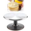 Aluminium Alloy Revolving Cake Stand 10" 12" 14"Cake Turntable, Silent Ball Bearing, With Silicone Anti-slip Mat, Swivel Turntable, Baking CakeDecoration Supplies (Size : 310mm-12inch) view 1