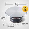 Aluminium Alloy Rotating Cake Turntable 10" 12" 14" Turntable Ring, Three-segment Circular Scale, With Non-Slipping Rubber Bottom, Revolving Cake Stand, Cake Decorating Supplies view 4