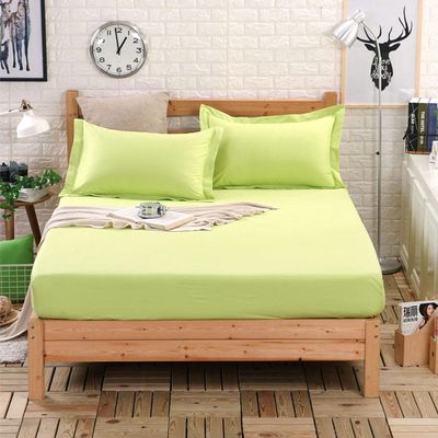 CFYCYHDZHT Bedding Best for Hotel Home Pure Cotton Solid Color Soft Fitted Sheets, Bedroom Hotel Homestay Single Double King Mattress Topper Green 90190cm