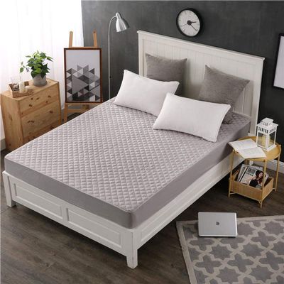 CFYCYHDZHT Bedding Best for Hotel Home Thick Cotton Mattress Cover, Non Slip Warmth Solid Color Mattress Top Hat for Single Double King Size Bed Grey 135cm190cm
