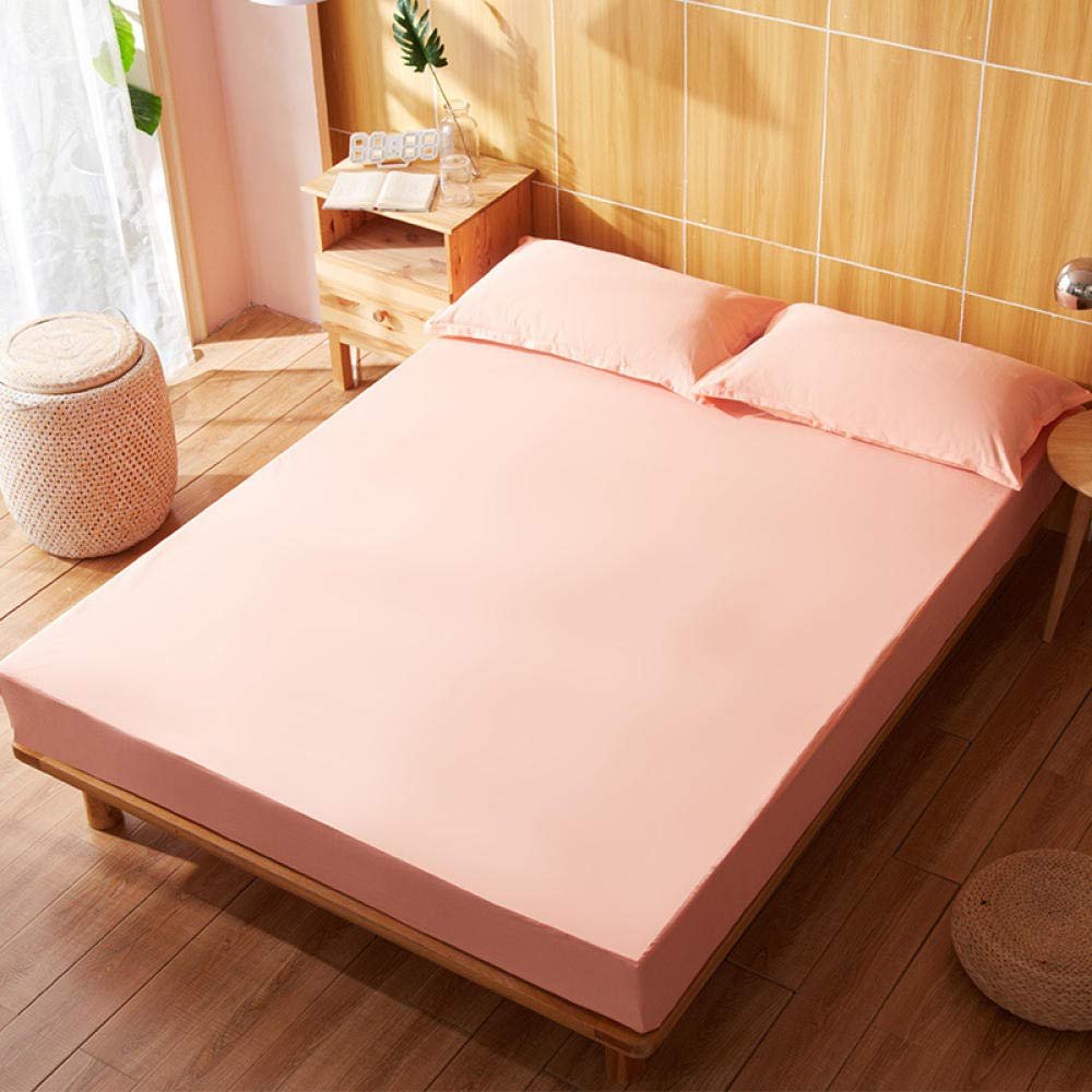 CFYCYHDZHT Bedding Best for Hotel Home Pure Cotton Waterproof Solid Color Deep Pocket Fitted Sheets, Elderly Kids Mattress Protector Pillowcase Orange 90cm200cm (3pcs)