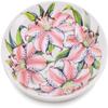 Polmedia Polish Pottery Dessert Plate UNIKAT - Pink Lily Pattern Handmade in Boleslawiec Poland + Certificate of Authenticity view 1