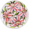 Polmedia Polish Pottery Dessert Plate UNIKAT - Pink Lily Pattern Handmade in Boleslawiec Poland + Certificate of Authenticity view 2