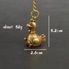 HYLSTJK Solid Brass Zodiac Animal Chick Pendant Keychain Jewelry Retro Metal Copper Chicken Toy Curtain Trinket-Chick_Pendant view 2