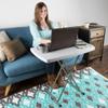 Lavish Home Small Adjustable Folding TV Tray Table, White, 19H-24H-28H view 2