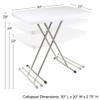 Lavish Home Small Adjustable Folding TV Tray Table, White, 19H-24H-28H view 3