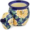 Polmedia Polish Pottery Jar with Lid UNIKAT - Butter Blooms Pattern Handmade in Boleslawiec Poland by Ceramika Artystyczna + Certificate of Authenticity view 2