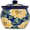 Polmedia Polish Pottery Jar with Lid UNIKAT - Butter Blooms Pattern Handmade in Boleslawiec Poland by Ceramika Artystyczna + Certificate of Authenticity view 3